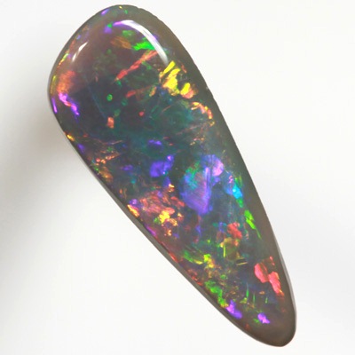 SOLID BLACK OPAL Bright gemmy fire in a Floral Harlequin pattern SEE VIDEO